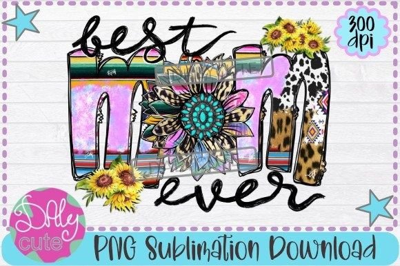 Blessed Mom PNG: Spring Graphics for Print Templates