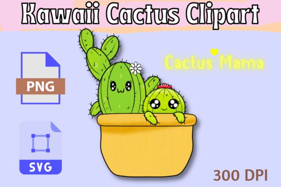 Cute Cactus Mama Clipart: Graphics & Illustrations Review