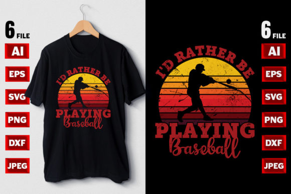 Retro Baseball Graphics for T-Shirt Designs